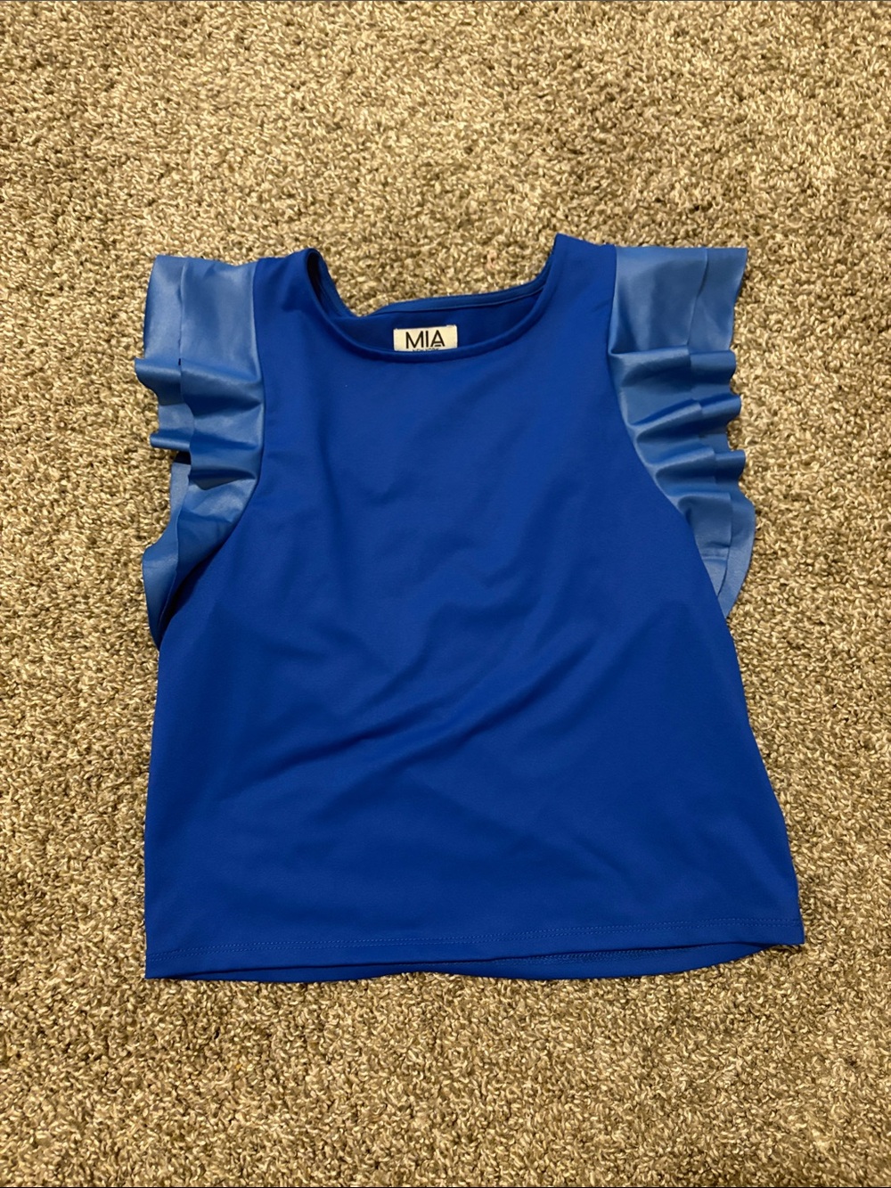 MIA Girls' Bright Blue Ruffle Tank Top